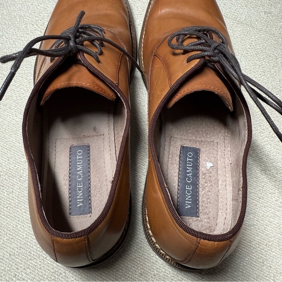 Vince Camuto Brown Leather Oxfords with Polished Finish - Picture 6 of 9